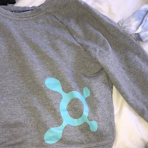 Womens orangetheory cropped grey crewneck